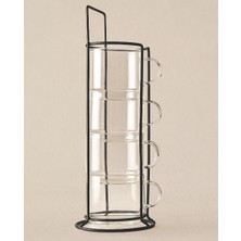 DS LLC Ieg™ Standlı Borosilikat 4'lü Fincan Seti  DCLLS-RSTK345