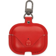 Mey İthalat Bfs  Airpods Pro 2 (2.nesil) Çanta Deri Kılıf - Kırmızı