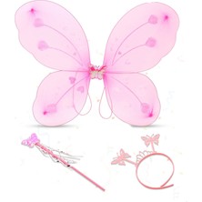 DS LLC Ieg ™ Toz Pembe Kelebek Kanadı Tacı ve Sopası DSLLCRS-IEGK34