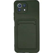 Mey İthalat Bfs  Xiaomi Mi 11 Kılıf Kelvin Kartvizitli Silikon - Koyu Yeşil