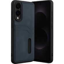 Mey İthalat Bfs  Samsung Galaxy S25 Edge Sara Kartvizitli Deri Kılıf - Lacivert