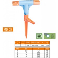 DS LLC Ieg™ 2 Yönlü &amp; T Normal Sprink Fıskiye  DCLLS-RSTK345