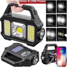 DS LLC Ieg ™ P-880A Solar Powerbanklı Şarjlı Taşınabilir Güçlü Fener DSLLCRS-IEGK34