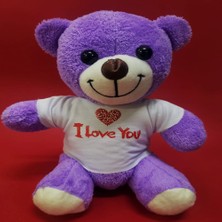 DS LLC Ieg ™ Mor I Love You Tişörtlü Peluş Ayıcık DSLLCRS-IEGK34