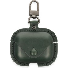 Mey İthalat Bfs  Airpods Pro 2 (2.nesil) Çanta Deri Kılıf - Haki Yeşil