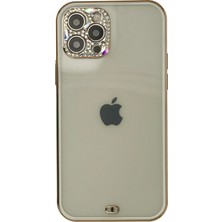 Mey İthalat Bfs  iPhone 12 Pro Max Kılıf Liva Taşlı Silikon - Beyaz