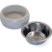 DS LLC Ieg ™ Mikopet Organik Seramik Mama Kabı Gri DSLLCRS-IEGK34