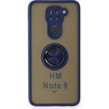 Mey İthalat Bfs  Xiaomi Redmi Note 9 Kılıf Montreal Yüzüklü Silikon Kapak - Lacivert