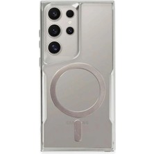 Mey İthalat Bfs  Samsung Galaxy S23 Ultra Kılıf Boyi Magsafe Silikon Kapak - Gümüş