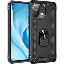 Mey İthalat Bfs  Xiaomi Mi 11 Lite Kılıf Sofya Yüzüklü Silikon Kapak - Siyah