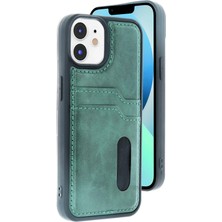 Mey İthalat Bfs  iPhone 11 Kılıf Sara Kartvizitli Deri Kılıf - Koyu Yeşil