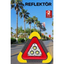 DS LLC Ieg ™ Reflektör Güneş Panelli Solarlı Şarjlı Üçgen Işıklı Trafik Reflektör Fener Dsllc