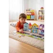 Skygo Tots & Folks Abc Town Multi Activity Set, Wipe Clean Foldable Book And Puzzle, Yol ve Alfabe Puzzle Kitap Seti, Alphabet Street, Abc Şehri Multi Aktivite Seti