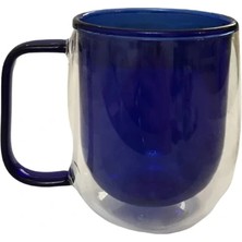 DS LLC Ieg ™ Çift Cidarlı Cam Kupa Lacivert Renk DSLLCRS-IEGK34