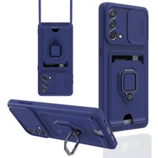 Mey İthalat Bfs   A74 4g Kılıf Zuma Kartvizitli Yüzüklü Silikon - Lacivert