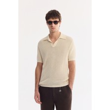 AVVA Erkek Bej Polo Yaka Soft Touch Comfort Fit Triko T-Shirt A61Y5045