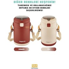 Skygo Bento 1800ML Lunchbox 2 Kaseli 4-6 Saat /soğuk Termos Özellikli Çelik Sefer Tası Yemek Kutusu (Kırmızı)