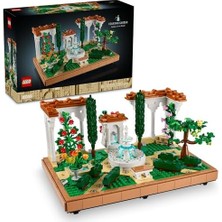 Skygo Fıskiyeli Bahçe 10359 – Yetişkinler Için Ev ve Ofis Dekoru, Selvi Ağaçları, Çiçekler ve Hayvan Figürleri Içeren Sergilenebilir Bahçe Modeli Yapım Seti (1302 Parça)