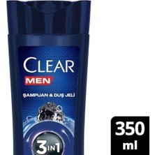 Skygo Clear Men 3 In 1 Şampuan & Duş Jeli Arındırıcı Kömür Saç Yüz Vücut Için