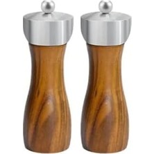 Skygo Akasya Komple Ahşap Gövdeli Tuz Karabiber Değirmeni Baharat Öğütücüsü 16 cm - 2 Adet - 390