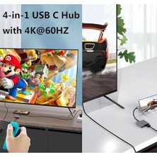 Skygo Usb-C - HDMI VGA Adaptör | 4K Hdmı, 1080P Vga, USB 3.0 Bağlantı Noktası, Otg Desteği |, iPad Pro, Galaxy ile Uyumlu Çoklu Ekran Dönüştürücü, Evınto