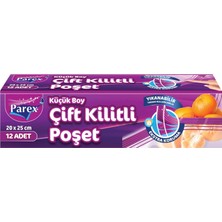 Skygo Çift Fermuarlı Kilitli Torbalar Küçük Boy 14 Çanta (20 x 25 Cm)