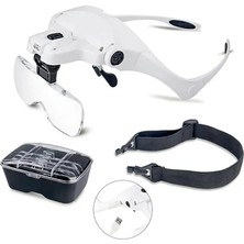 Şarjlı Gözlük Büyüteç Çalışma Büyüteci 5 Lensli 9892B2C