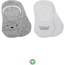 Nacario Bfs Bistyle 2'li Babet Cute Face Penye Çorap BS30103 Gri Beyaz