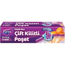 Skygo Çift Fermuarlı Kilitli Torbalar Küçük Boy 14 Çanta (20 x 25 Cm)