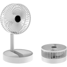 Skygo Yüksekliği Ayarlanabilir 31CM - 37 cm Taşınabilir Masaüstü Mini USB Fan Şarj Edilebilir Telefon Tutuculu 3 Kademeli Vantilatör Soğutucu Mini Fan (Fs-21 - Beyaz)