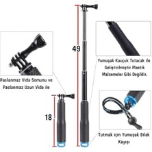 Skygo Uyumlu Selfie Çubuğu,/djı/akaso Aksiyon Kamera Selfie Çubuğu,alüminyum Gövde,su Altı Kullanımına Uygun Paslanmaz Vida,kaymaz Kauçuk Sap,bilek Kayışı & Spor – Seyahat – Vlog Için