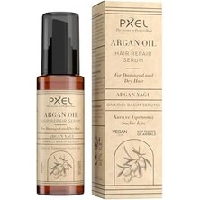 Skygo Pxel Saç Onarıcı Serum 75 ml – Argan Yağı, Hindistan Cevizi Yağı ve E Vitamini Içerikli | Yıpranmış, Mat ve Kabaran Saçlar Için Parlaklık ve Yumuşaklık Sağlayan Onarıcı Vegan Saç Serumu