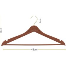 Skygo 24 Adet Kahverengi Ahşap Görünümlü Plastik Askı Kıyafet Elbise Gömlek Askısı Kancalı