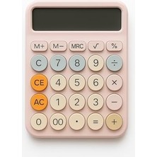 Skygo 12 Haneli Renkli Hesap Makinesi Pinterest Tarzı Yuvarlak Tuşlu Beyaz Masaüstü Hesap Makinesi 4 Fonksiyonlu Pil Dahil Ofis Okul ve Ev Kullanımı Için Uygun (Pembe)