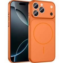 Apple iPhone 11 Pro Max Uyumlu Kılıf Zebana Titanmag Kılıf (Iphone 17 Pro Max Görünümlü) Turuncu