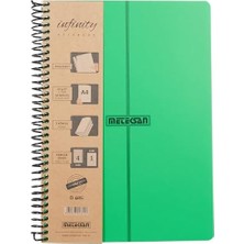 Skygo Primary Serisi, A4, 5 Konulu (4 Kareli, 1 Çizgili) 150 Yaprak Pp Kapaklı Spiralli Defter, Yeşil