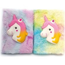 Marsilyan Kabartmalı Unicorn Tasarımlı Peluş Hatıra Defteri