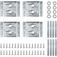 Skygo 71428 Montaj Donanımlı Yüzeye Monte Köşe Braketleri, Masa Önlükleri ve Masa Ayakları Için Köşe Braketleri, 4'lü Set
