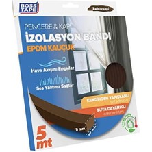 Skygo Epdm Kauçuk Pencere Kapi Izolasyon Bandi, 5mm x 15MM x 5mt Boyut, Kahverengi
