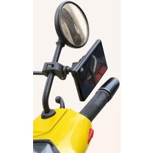 Skygo Vespa, Cappuccino, Lambretta, Modelleri ile Uyumlu ile Uyumlu Telefon Tutucu – Ayna Demirine ve Gidona Takılabilir, 360° Döner | QL10