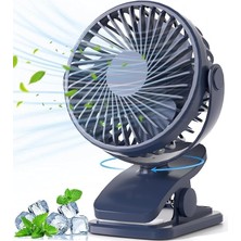 Skygo Masaüstü Şarjlı Klipsli 360 Derece Dönebilen Portatif Vantilatör Soğutucu Klima Sessiz Tutacaklı Fan