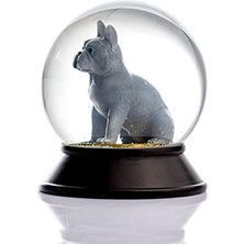 Skygo Cam ve Reçine Altın Patiler Köpek French Bulldog (Gri) Kar Küresi Hediye