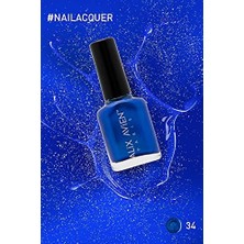 Skygo Sedefli Saks Mavi Oje 34 - Yüksek Pigmentli Uzun Süreli Kalıcılık Hızlı Kuruma - Nail Lacquer 34