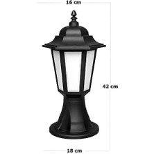 Skygo Klas Set Üstü Bahçe Aydınlatma | 42 cm Siyah Dış Mekan Aplik Yol Lambası | IP54 E27 Duylu Direk Tipi Bahçe Lambası (1 Adet)