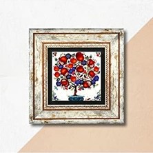 Skygo Nar Ağacı Taş Duvar Tablosu - Çerçeveli Taş Tablo - Dekoratif Duvar Sanatı - Modern Ev ve Ofis Duvar Dekoru T1-03