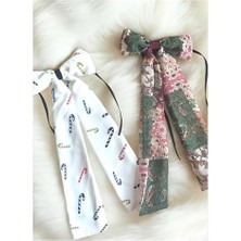 Skygo Dekoratif Saç Tokası Seti, Şeker Desenli ve Çiçek Desenli Fiyonk Model, 2'li