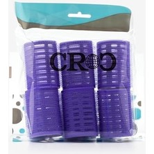 Skygo Croc 1215 Büyük Boy Bigudi 6lı (Cırtlı - Yapışkanlı Bigudi) Mor Çap: 4.5cm