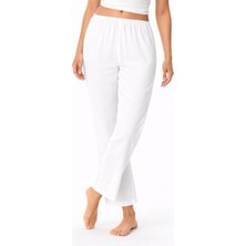 Eliş Şile Bezi Şile Bezi Pamuk Rahat Kesim Beli Lastikli Jüpon Pantolon Astarı Beyaz Byz