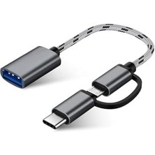Skygo 4901 USB 3.0 Otg To Type-C Micro USB Data Şarj Çevirici Dönüştürücü Adaptör