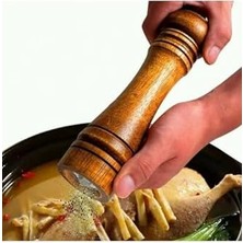 Skygo Doğal Ahşap Gövdeli Öğütücü Seramik Bıçaklı Baharat ve Tuz Değirmeni 27 cm 2 Adet